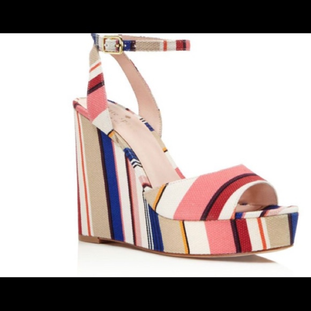 Kate Spade Dellie Striped Platform Wedge Sandal